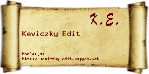 Keviczky Edit névjegykártya